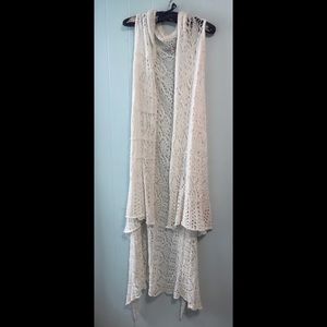 DE Collection Long Crochet Duster Vest